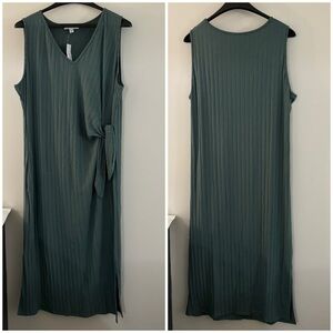 Amour Vert Cornelia Provence Ribbed Bellow The Knee Dress Size 3X Green